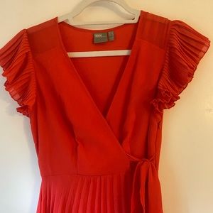 ASOS pleated wrap maxi dress